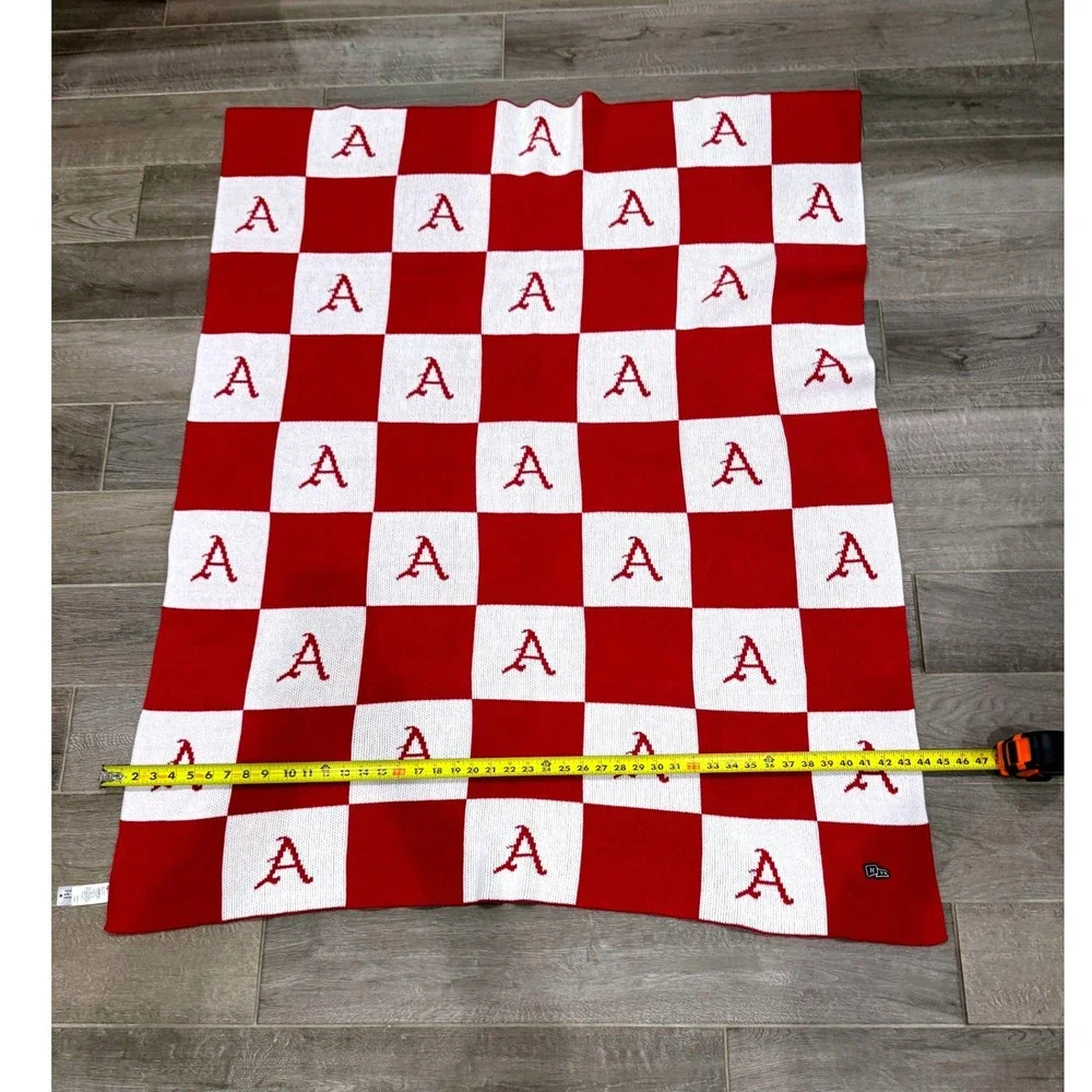 Hype & Vice Alabama Crimson Tide Blanket Red Checkerboard Knit Gameday Throw